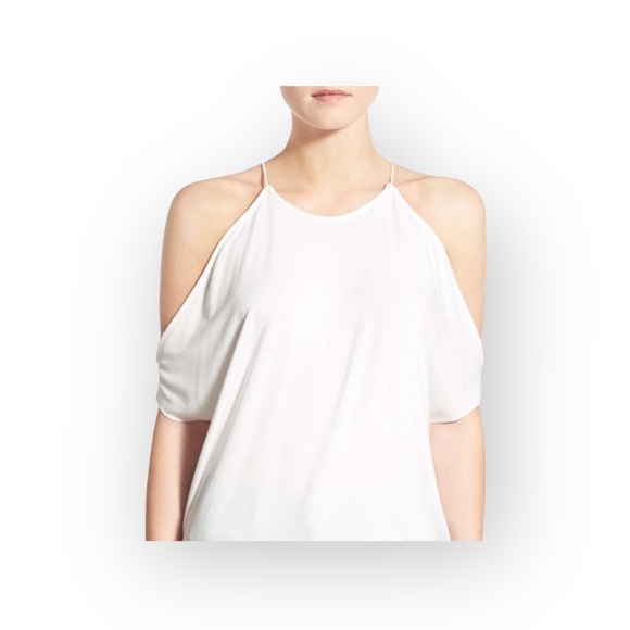 new Bailey 44 𒀭 Cold Shoulder Spaghetti Strap Draped Top 𒀭Wear 2 Ways 𒀭 White - Picture 10 of 16